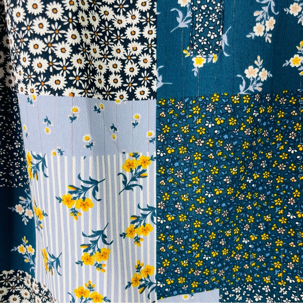 Loft Blue White Floral Patchwork Cottagecore Popo… - image 4